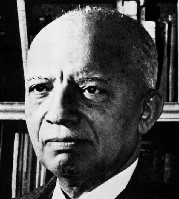 FILE - Carter G. Woodson in an undated photograph. Woodson is a founder of the Association for the Study of African American History, who first came up with the idea of the celebration that became Black History Month. Woodson, the son of recently-freed Virginia slaves who went on to earn a Ph.D in history from Harvard, originally came up with the idea as Negro History Week to encourage black Americans to become more interested in their own history.  (AP Photo)