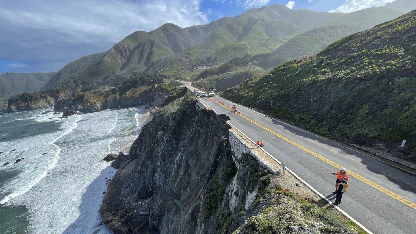 traffic-moving-again-on-california’s-scenic-highway-1-after-lane-collapsed-during-drenching-storm