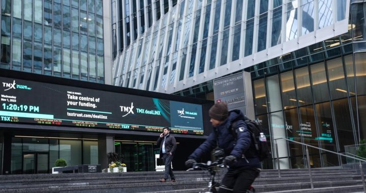 s&p/tsx-edges-lower,-us.-stock-markets-mixed-ahead-of-busy-week