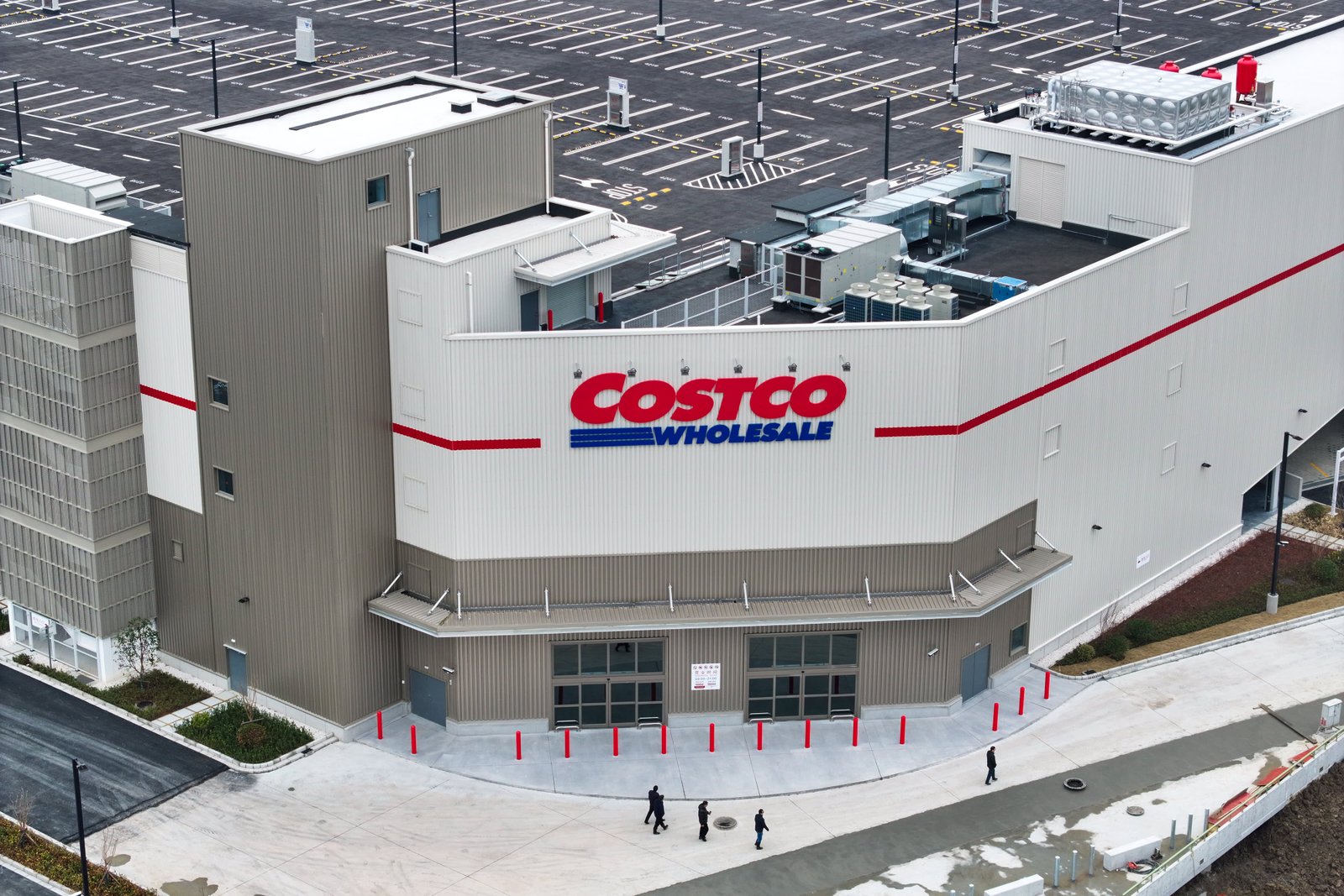 Aerial view of the new store of Costco on March 6, 2024 in Nanjing, Jiangsu Province of China. 
