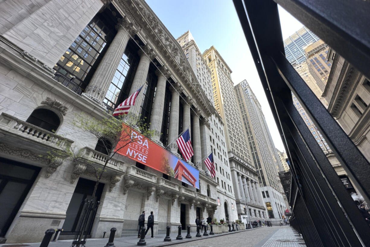 The New York Stock Exchange is shown on May 7, 2024, in New York. Wall Street shifted between small losses and gains before the opening bell as more corporate earnings arrive during what is otherwise expected to be relatively quiet week.