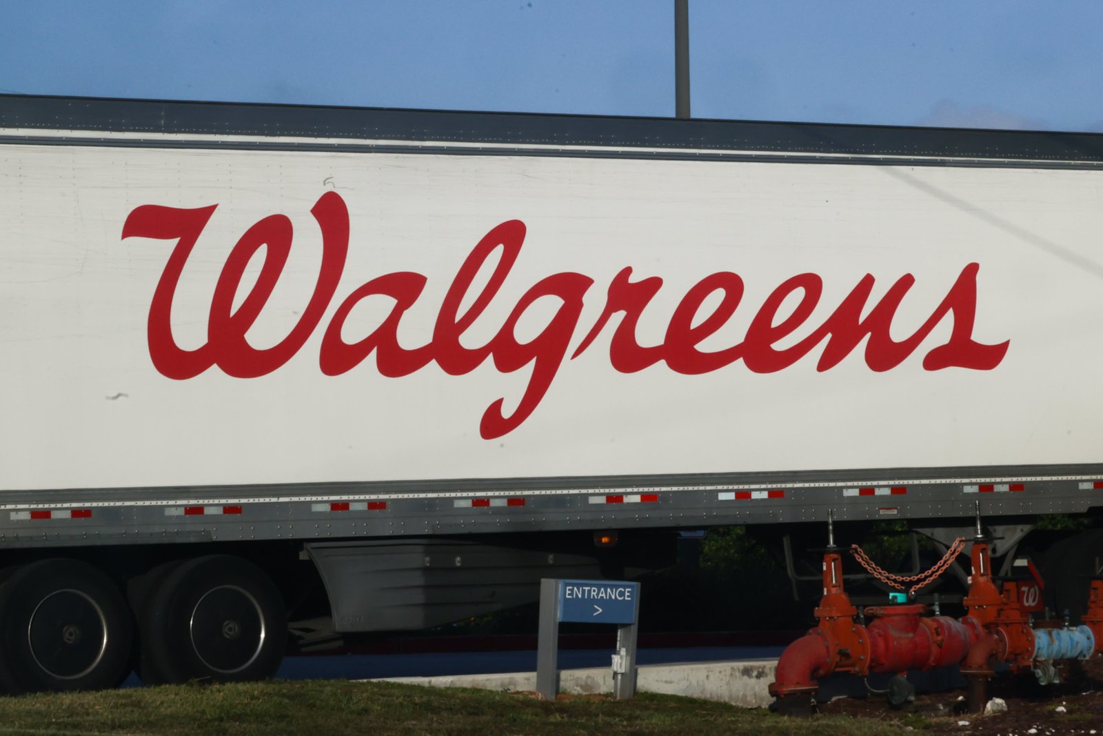 Walgreens logo is seen on a truck semitrailer in Florida Keys, United States on May 7, 2024. 