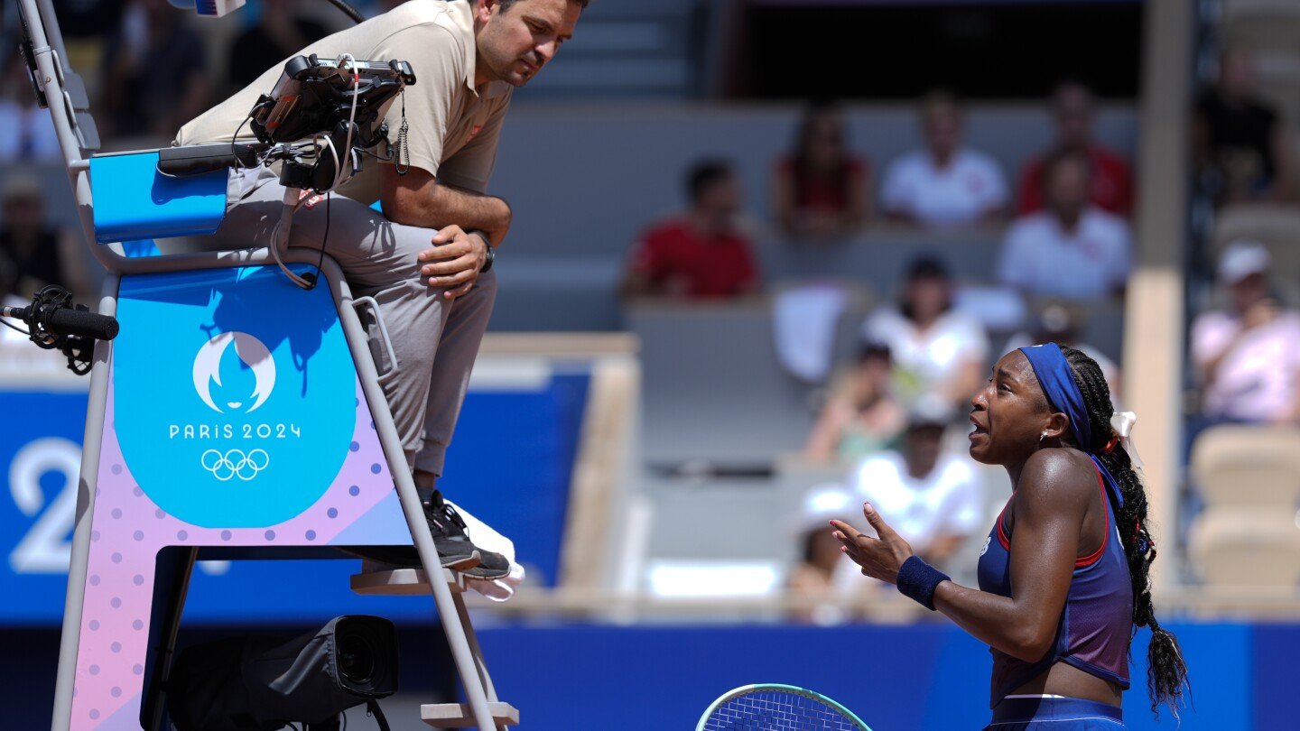 coco-gauff-loses-an-argument-with-the-chair-umpire-and-a-match-to-donna-vekic-at-the-paris-olympics