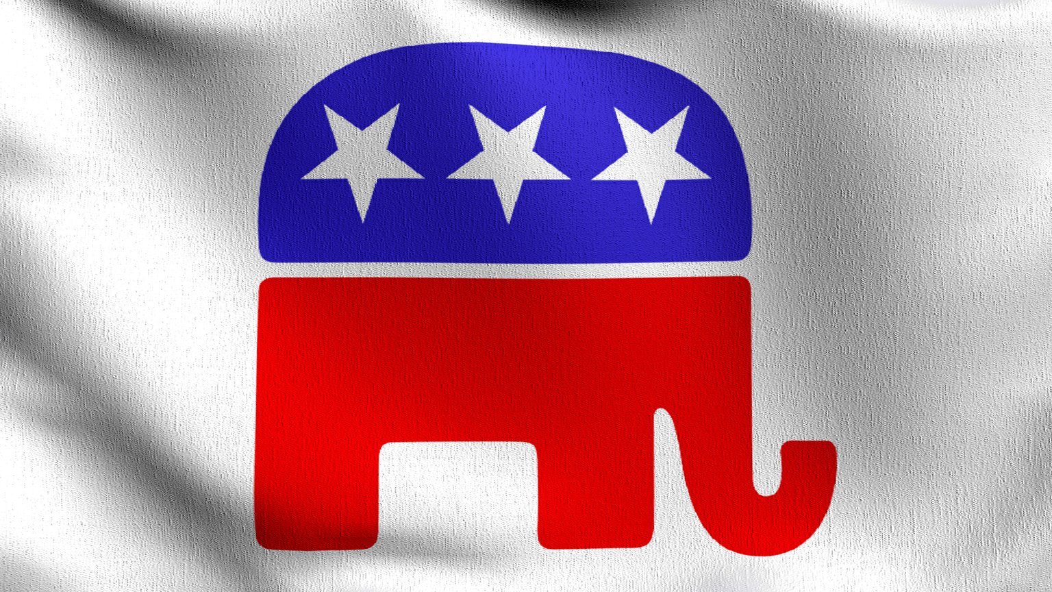 Flag of Republican party in USA or The United States of America. 3D rendering illustration of waving sign symbol.