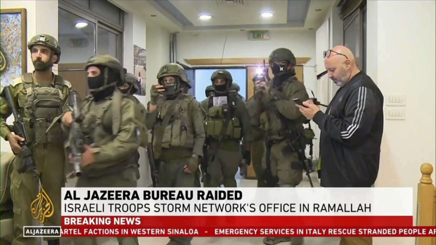 israel-raids-and-shuts-down-al-jazeera’s-bureau-in-ramallah-in-the-west-bank