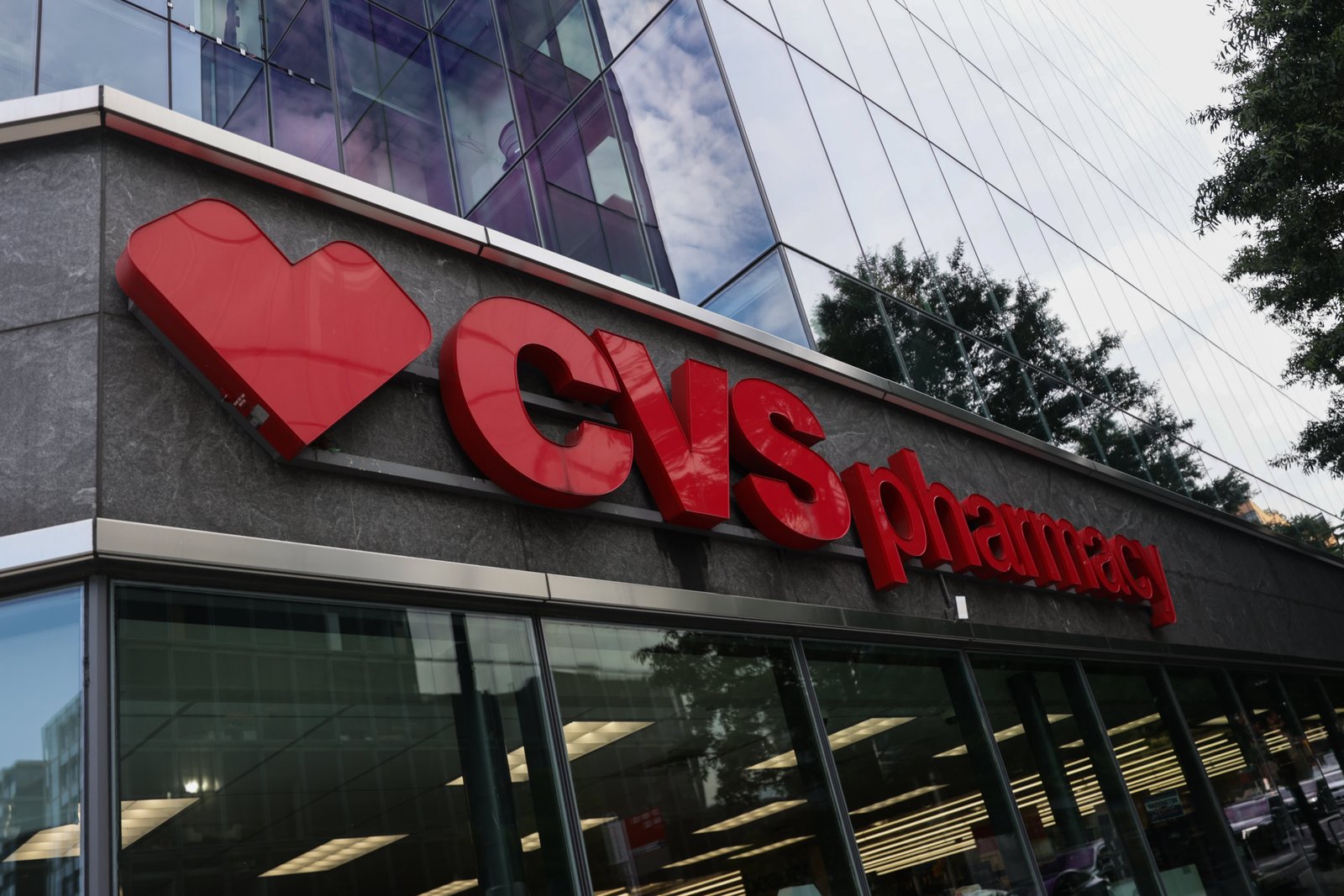 CVS Pharmacy logo is seen in Washington DC, United States on July 9, 2024. 