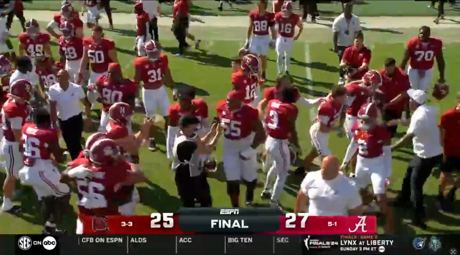 Joe Tessitore on the call of the SEC on ABC Week 7 matchup between Alabama and South Carolina