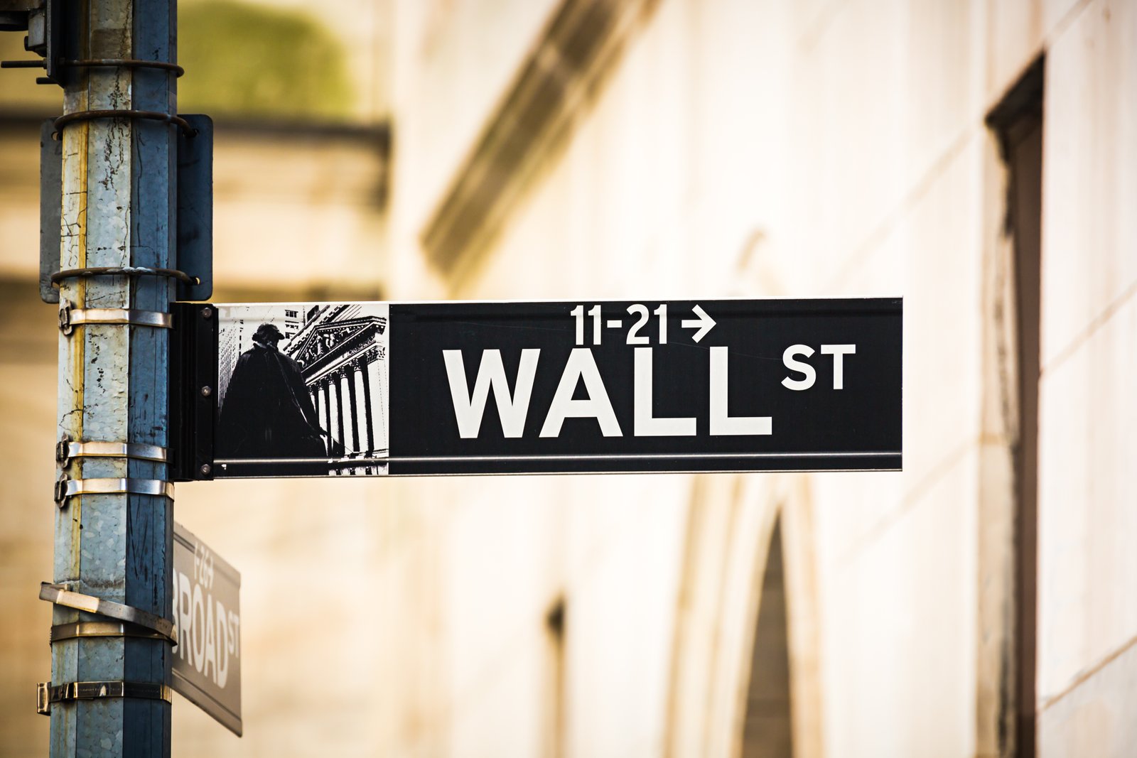 Wall Street sign, New York City, USA