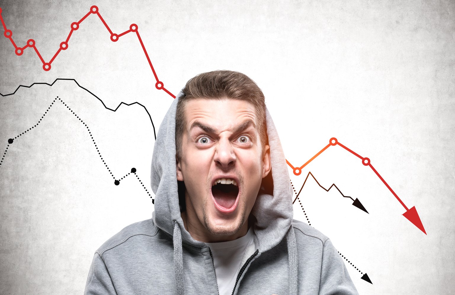 Yelling man and falling graphs