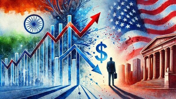 India's stock market in 2025: Higher yields have made US bonds more attractive for foreign investors, leading to capital outflows from emerging markets like India. (AI-generated representative image)