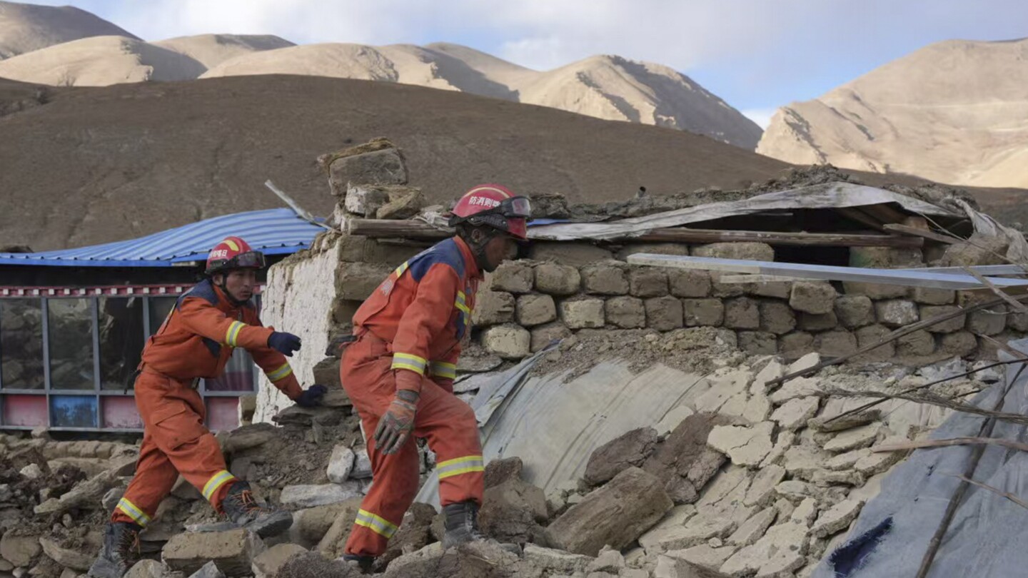 tents-arrive-for-survivors-of-earthquake-in-high-altitude,-wintry-tibet-that-killed-126