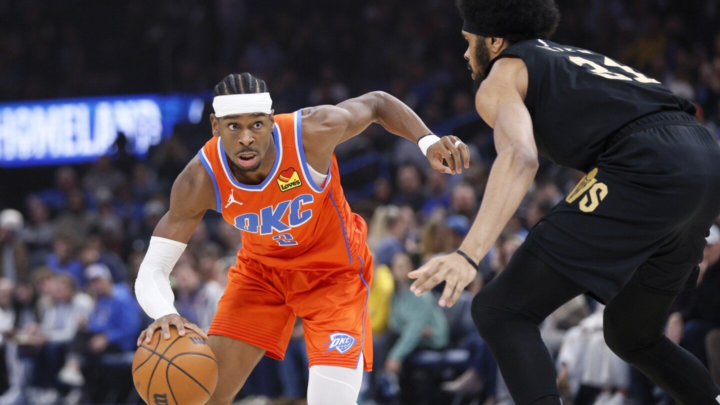 gilgeous-alexander-scores-40-as-thunder-roll-past-cavaliers-134-114-in-matchup-of-nba-leaders