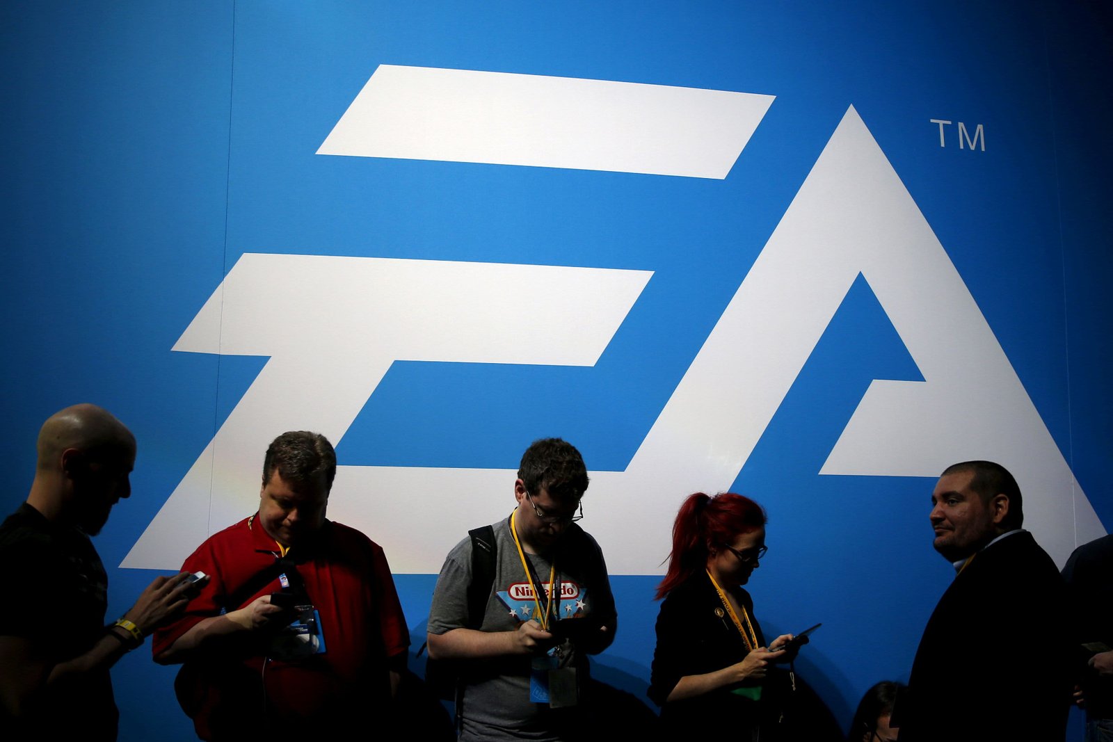 An Electronic Arts video game logo is seen at the Electronic Entertainment Expo.