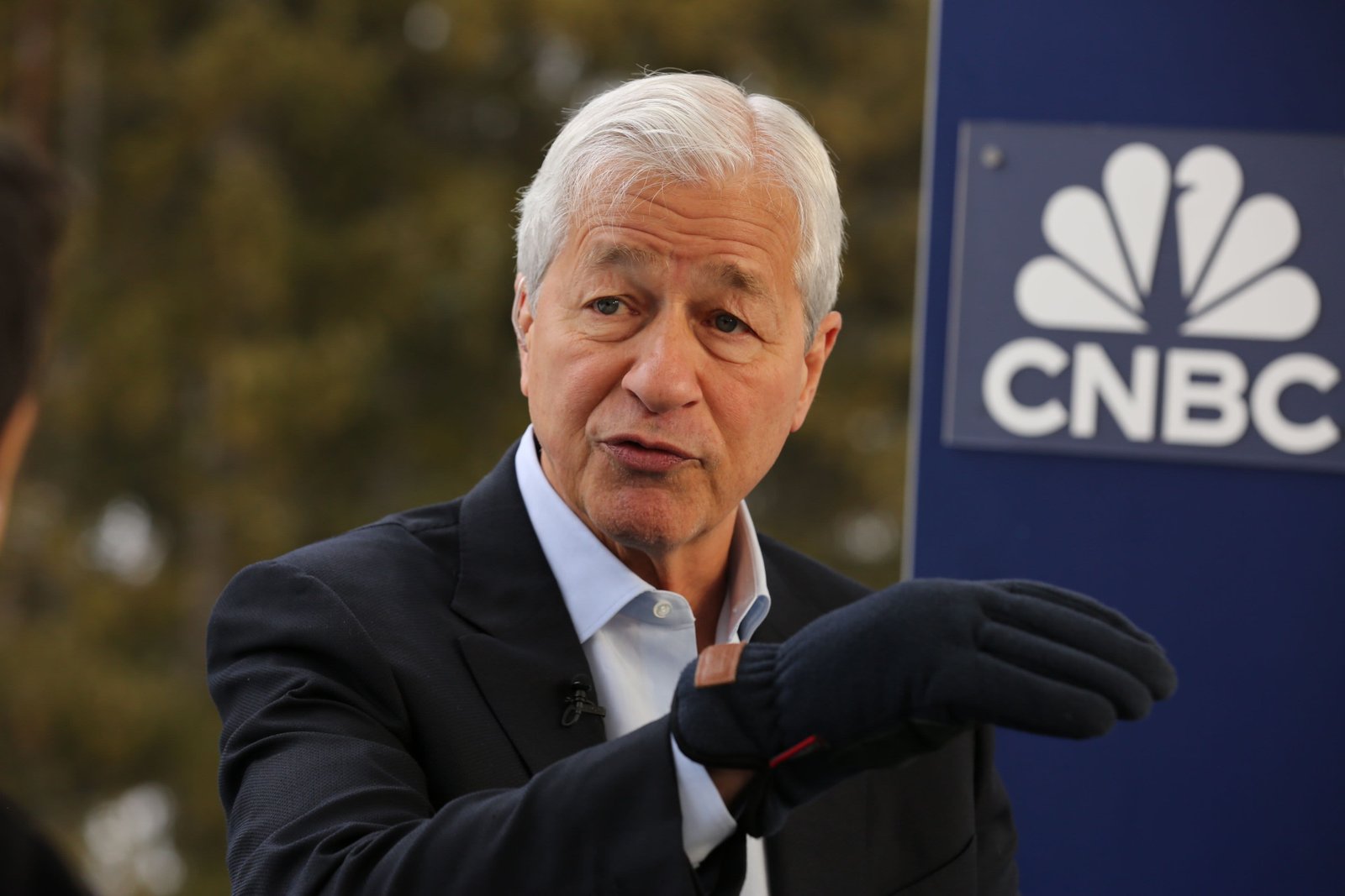 Jamie Dimon, CEO of JP Morgan Chase, speaking on CNBC's Squawk Box outside the World Economic Forum in Davos, Switzerland on Jan. 22nd, 2025. 