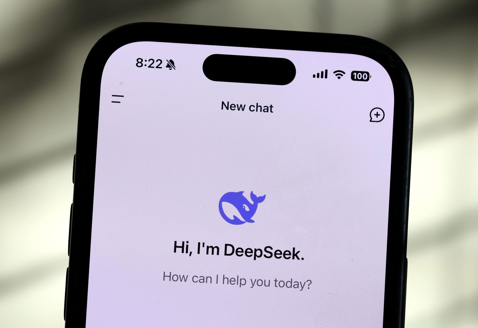 The DeepSeek app on an iPhone.