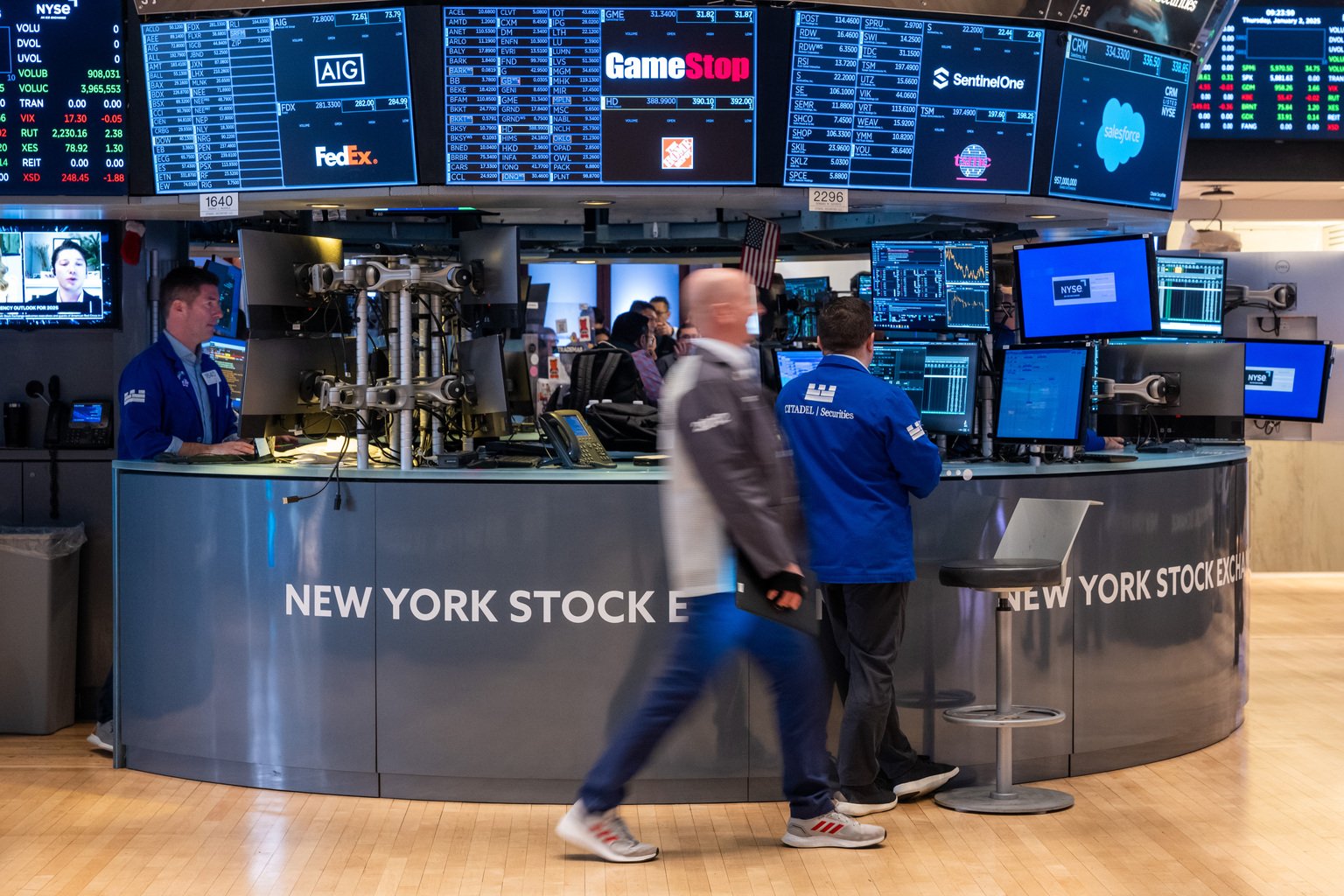 New York Stock Exchange Opens For First Day Of Trading In 2025