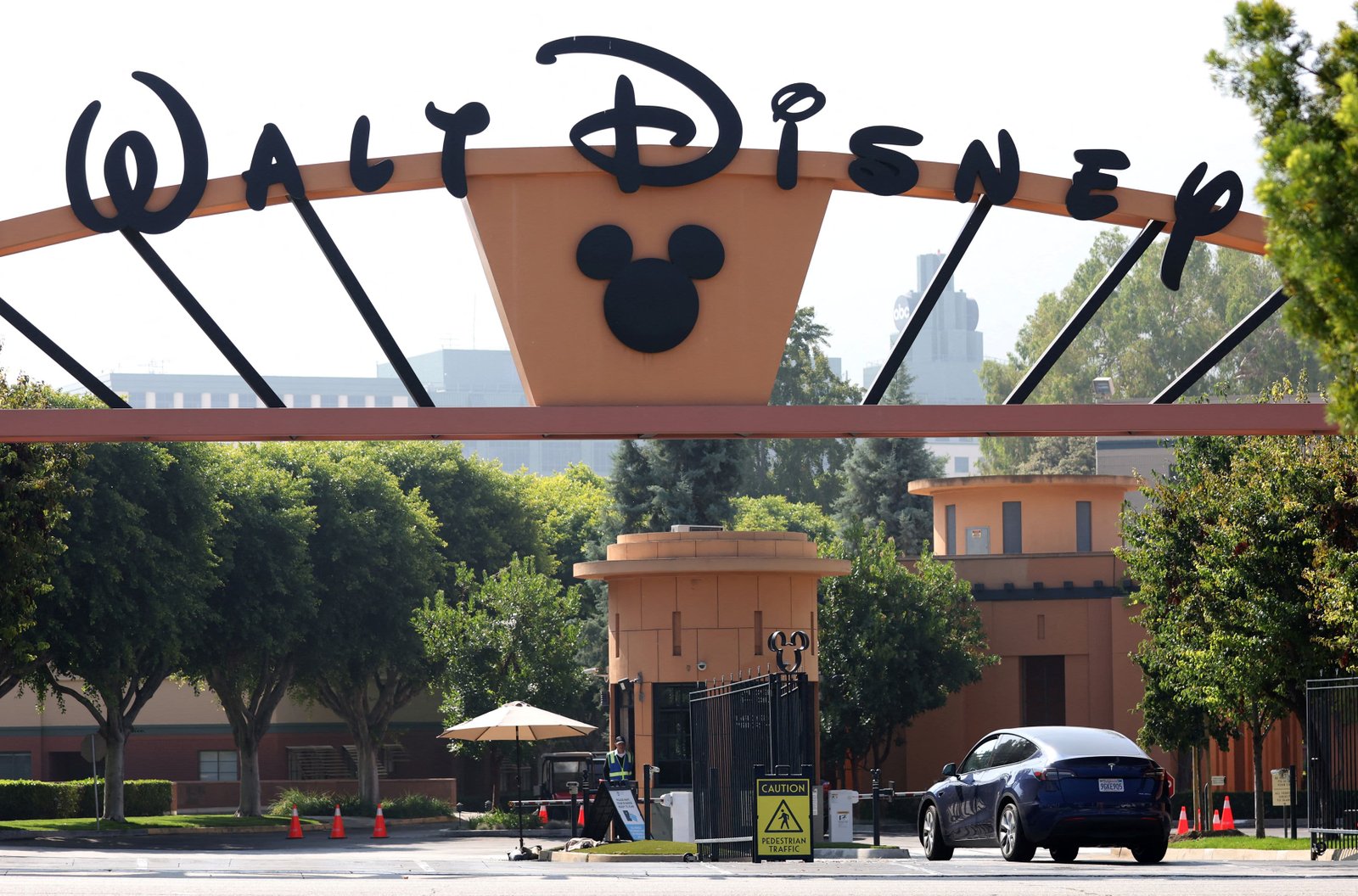 The main gate at The Walt Disney Studios in Burbank, California, on Sept. 25, 2023.