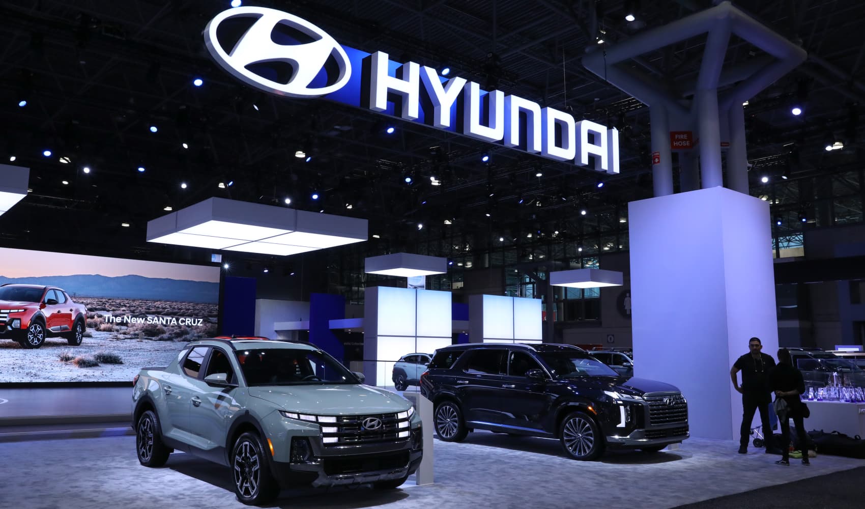The Hyundai display at the New York International Auto Show on March 28, 2024. 