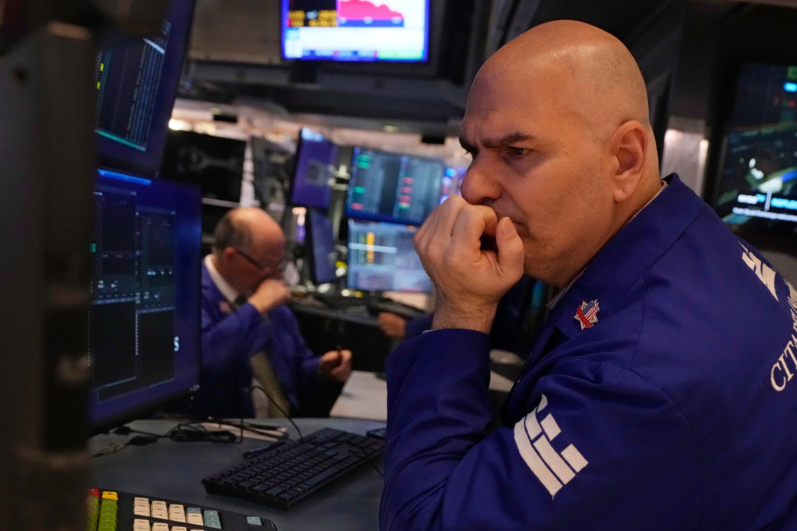 Specialist Philip Finale works on the floor of the New York Stock Exchange, Tuesday, March 11, 2025. The markets have seen recent volatility amid Trump’s trade war