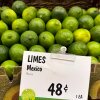 Limes from Mexico are displayed at a grocery store in San Anselmo, Calif., on Monday. President Trump imposed a 25% tariff on most products from Mexico and Canada.