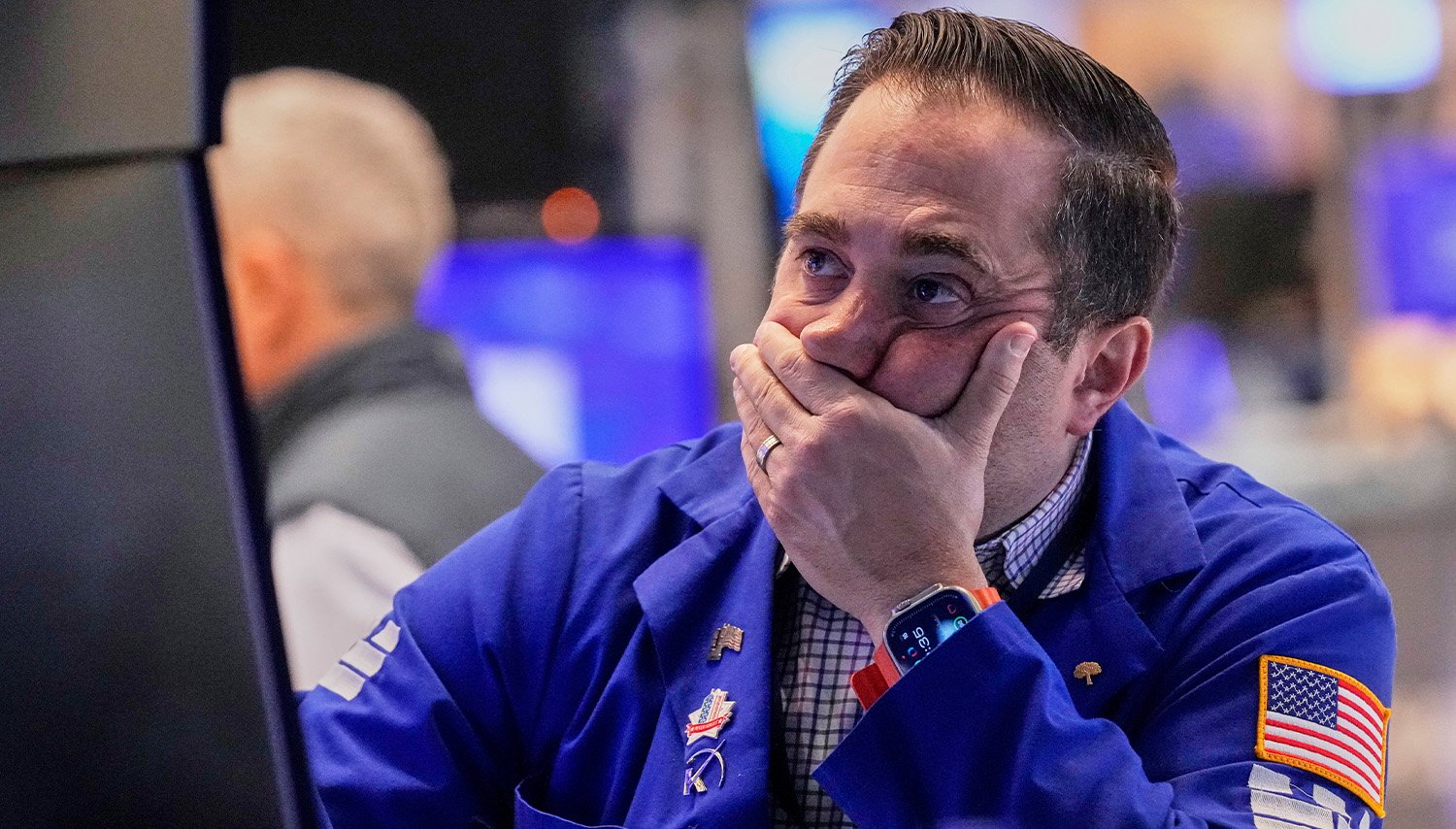 Specialist Gennaro Saporito works on the floor of the New York Stock Exchange, Wednesday, April 16, 2025.