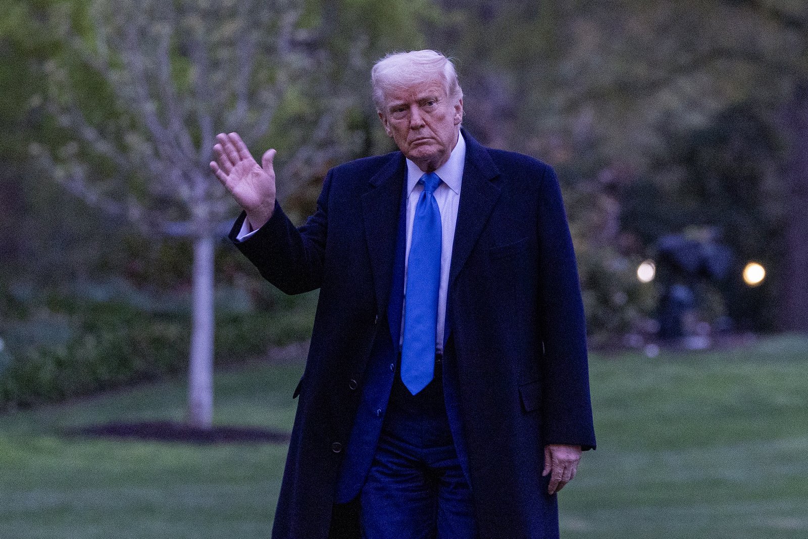 President Donald Trump walks 