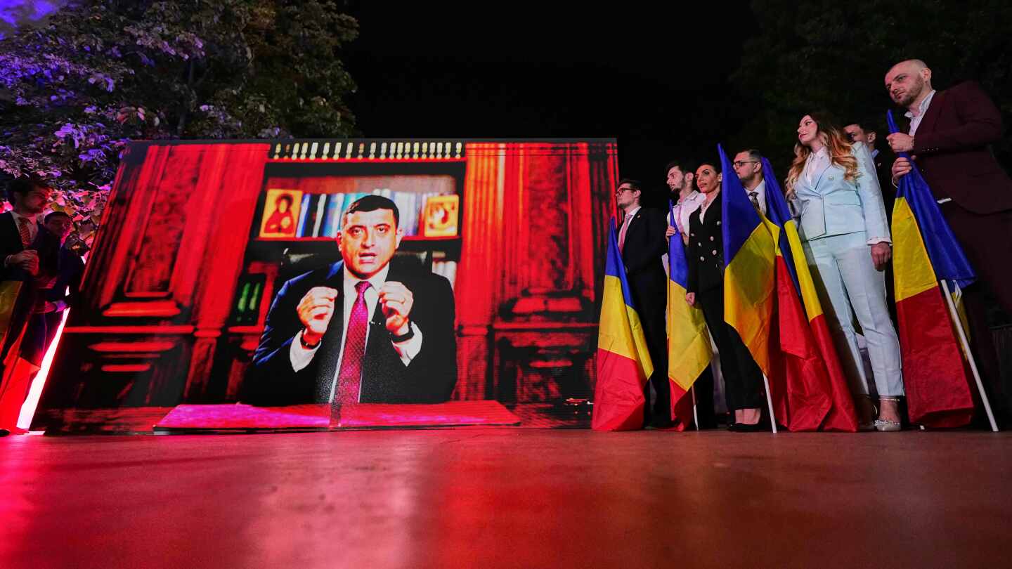 ap-photos-:-hard-right-candidate-simion-decisively-wins-first-round-of-romania’s-presidential-redo