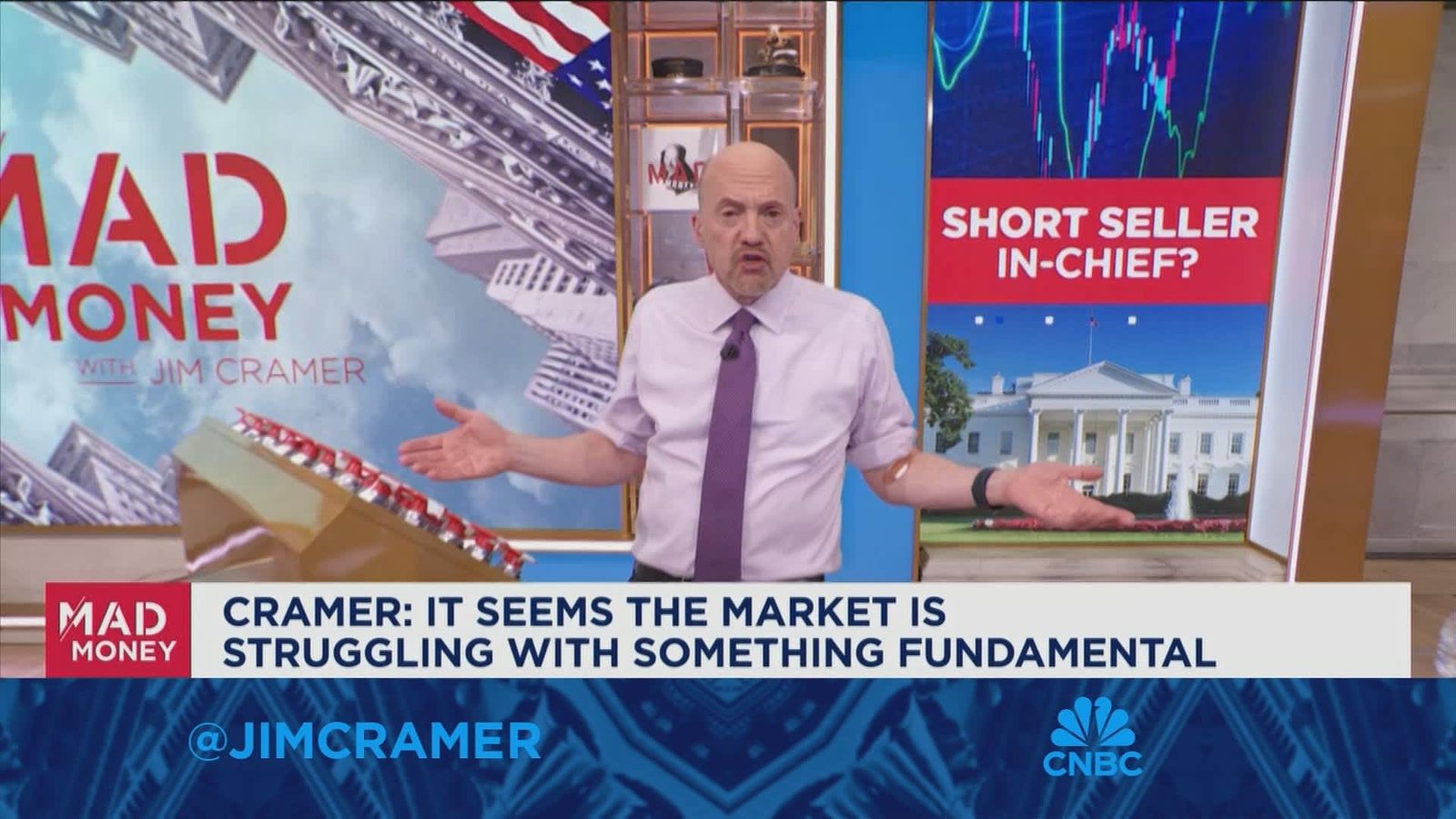 Market seemingly struggling with something fundamental, says Jim Cramer