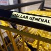Shopping carts sit outside of a Dollar General store in Chicago.