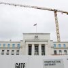 Construction work is done around the Federal Reserve building in Washington, D.C., on Sept. 17, 2024. The estimated cost of the project has jumped more than 30% in recent years.
