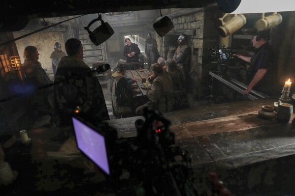 Actor Sean Bean as Sheriff of Nottingham on the set of the Robin Hood ten-episode season in Belgrade, Serbia, Monday, May 5, 2025. (AP Photo/Darko Vojinovic)