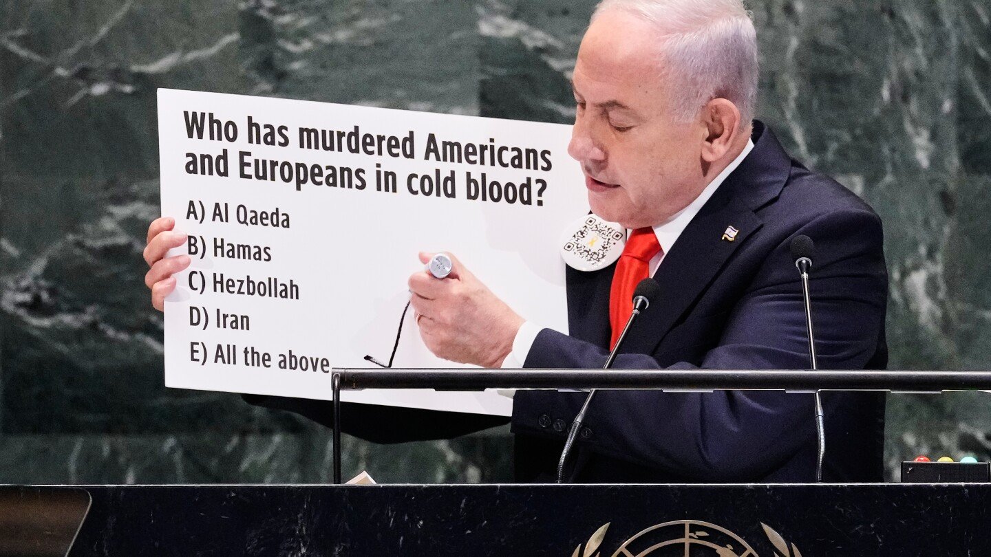 always-a-showman,-netanyahu-again-turns-to-props-and-visual-aids-as-he-fends-off-critics-at-the-un