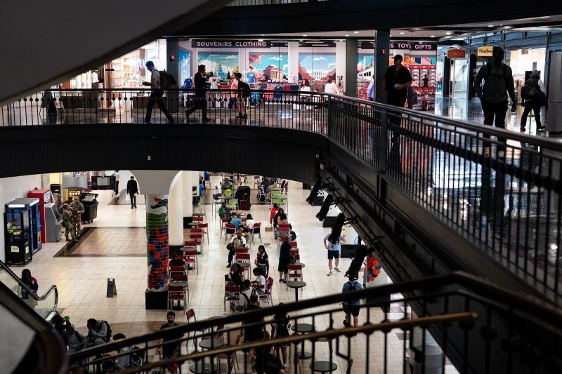 Shoppers at Union Station in Washington.