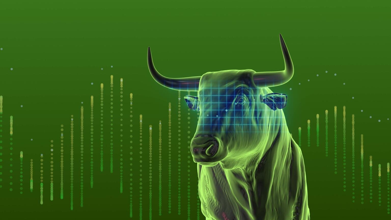 Powerful Bull Symbolizing Stock Market Growth