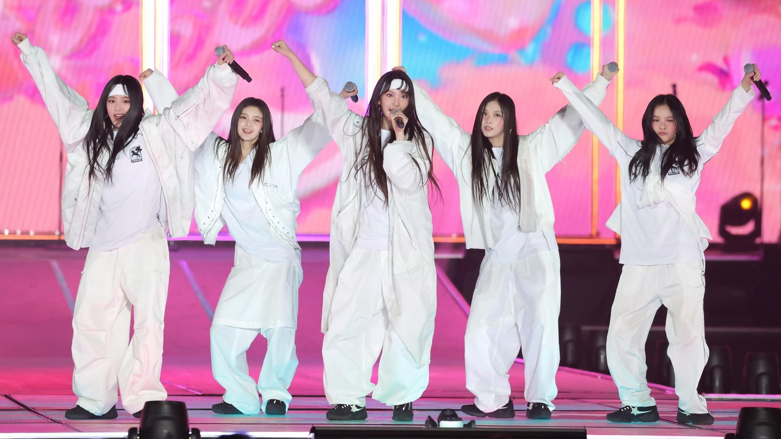 NewJeans performing at the 39th Golden Disc Awards