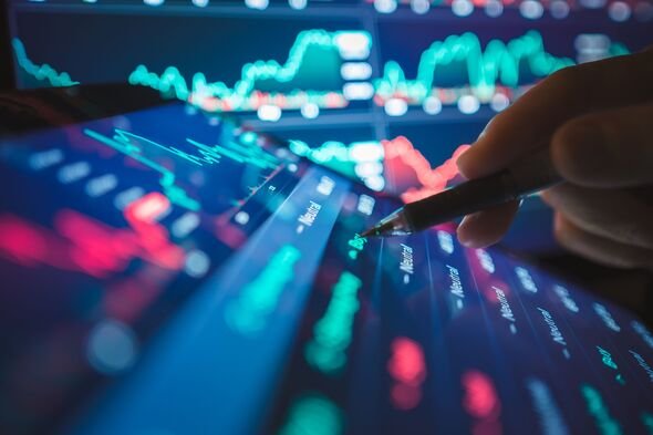 futuristic finance data layers visualizing volatility and ai-driven asset management in global economy blue financial chart representing ai market prediction and algorithmic investment