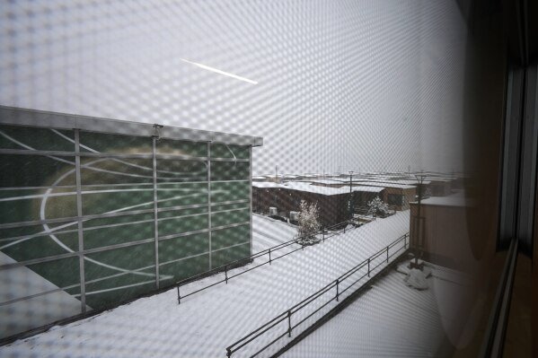 A view of the athlete's village for the Cortina Milan Winter Olympics, in Cortina D'Ampezzo, Italy, Monday, Nov. 24, 2025. (AP Photo/Andrew Medichini)