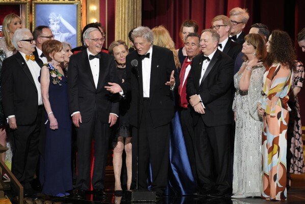 Tom Stoppard, center, and members of the company of 