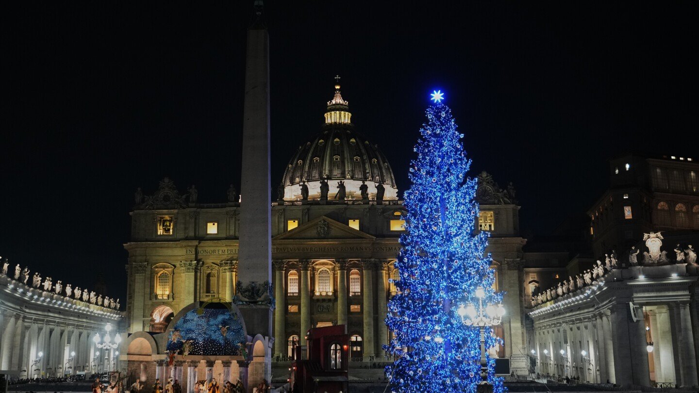 vatican-unveils-nativity-scene,-lights-christmas-tree-in-st.-peter’s-square