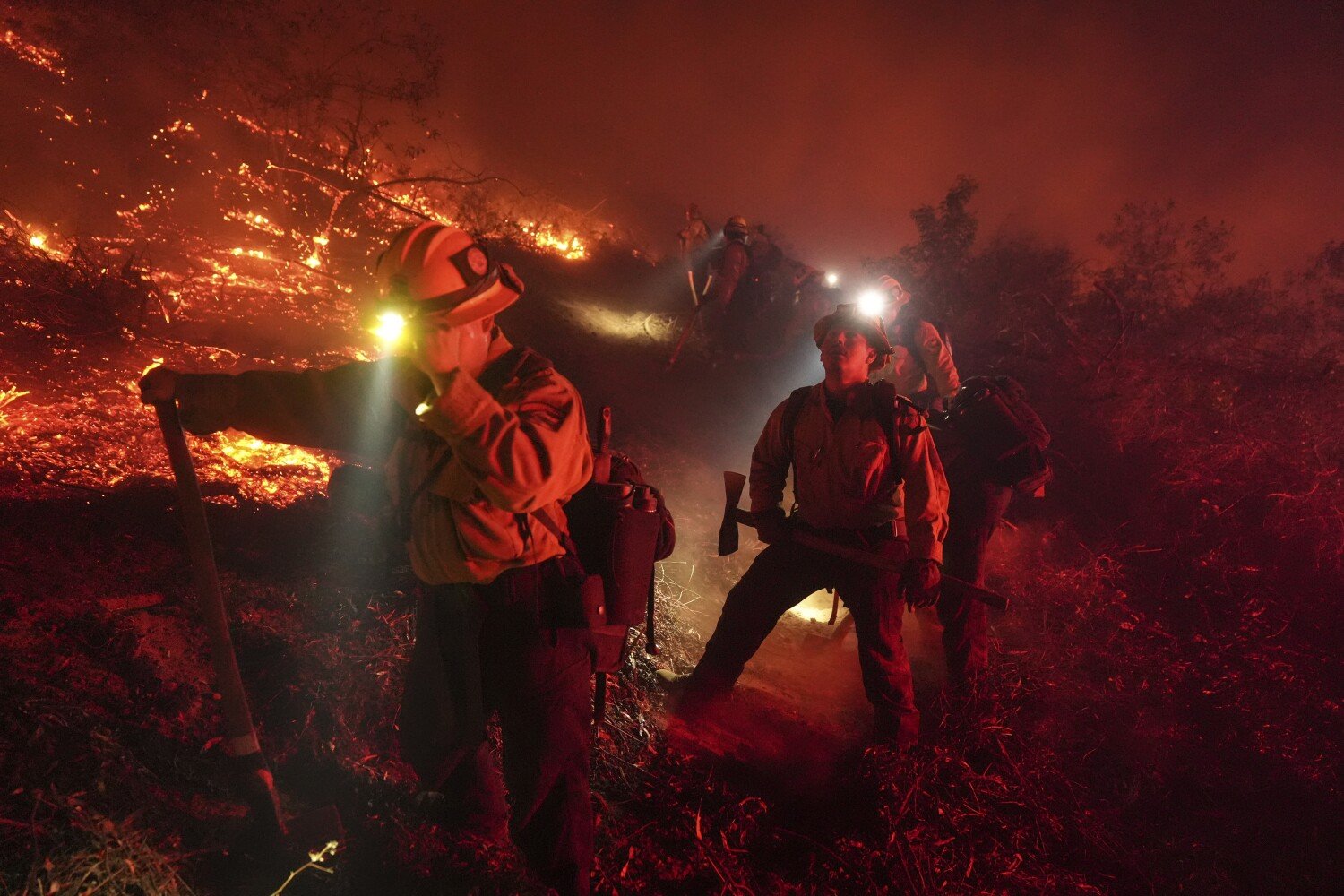 Firefighters in mountain