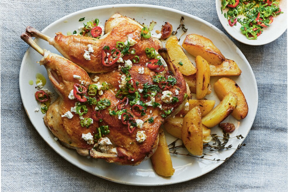 a-recipe-for-feta-brined-spatchcock-chicken-with-mint-and-green-onions