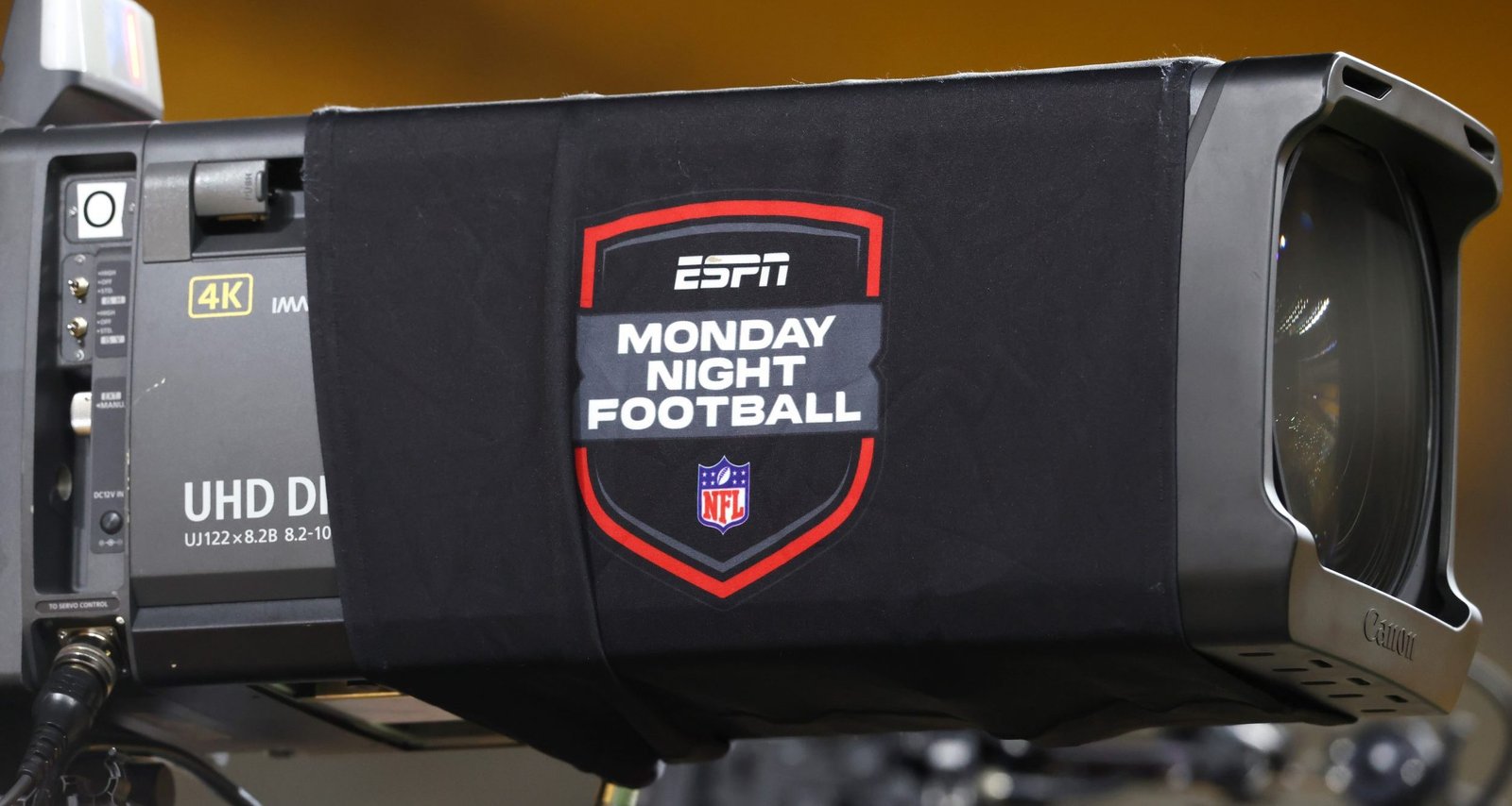 ESPN Monday Night Football logo on an end zone camera