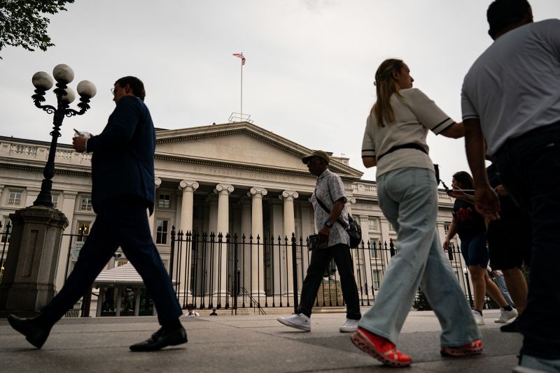 The US Treasury building in Washington, DC, on August 5, 2025.