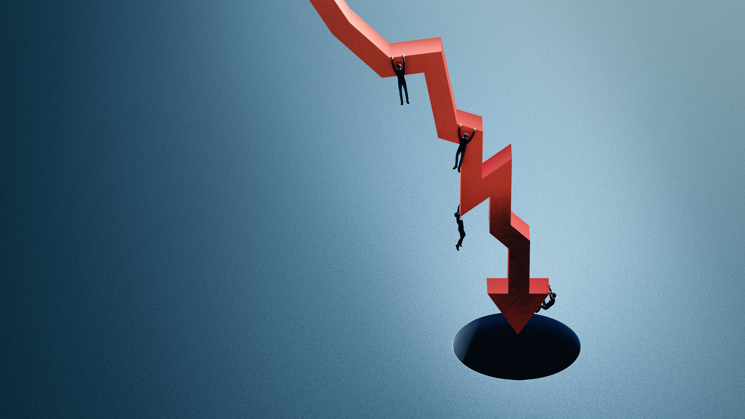 Stock market crash and economic downturn concept