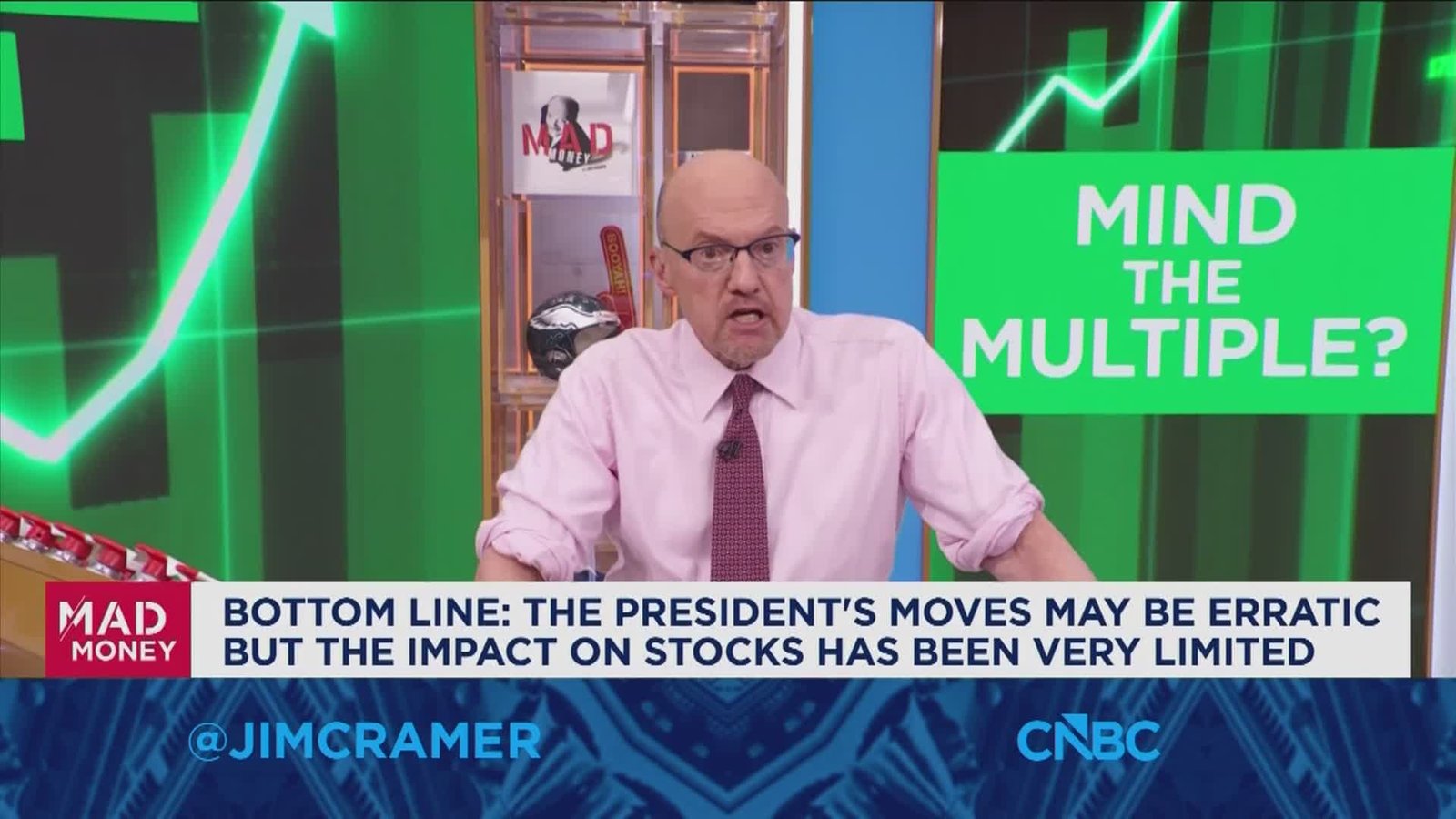 The president's moves may be erratic but the impact on stocks has been very limited, says Jim Cramer
