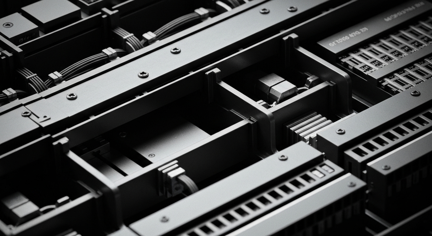 A close-up, high-contrast image of the internal components and machinery of a digital financial platform, representing the secure technology that powers Remitly's cross-border money transfer services.