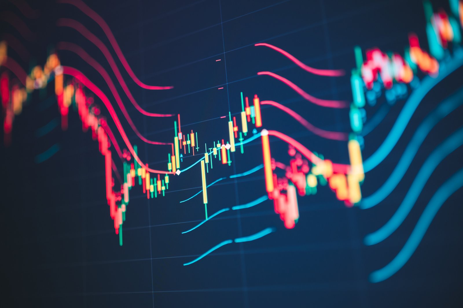 Stylized stock chart highlighting key resistance and support levels