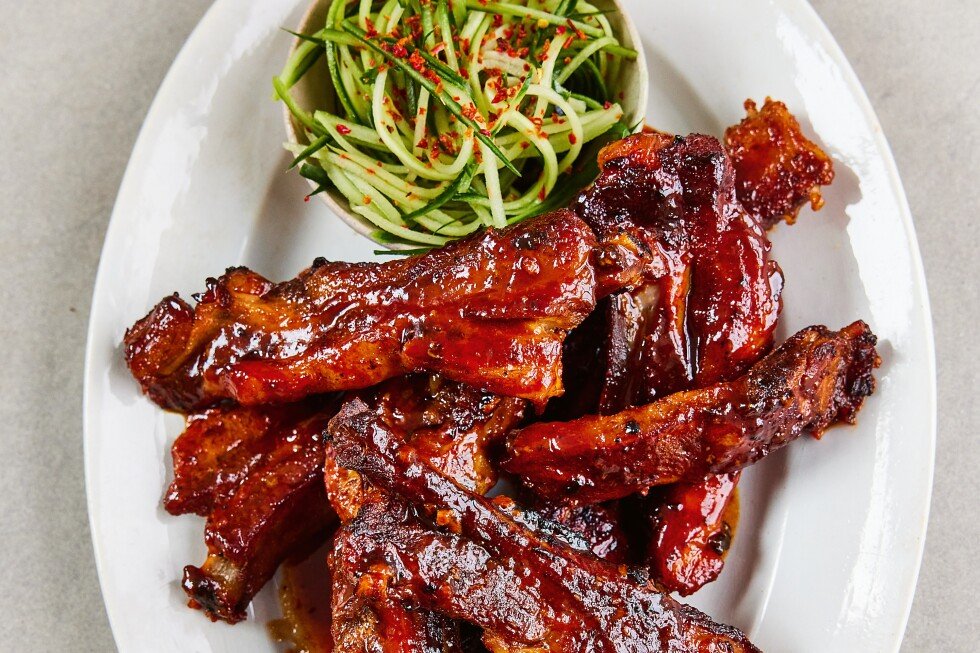 sam-way’s-recipe-for-slow-cooked,-sticky-glaze-pork-ribs-with-cucumber-slaw