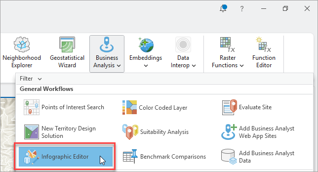 Infographic Editor on the Business Analysis menu