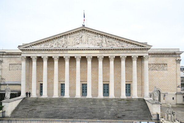 The National Assembly is seen on Jan. 13, 2026, in Paris. (AP Photo/Emma Da Silva, File)